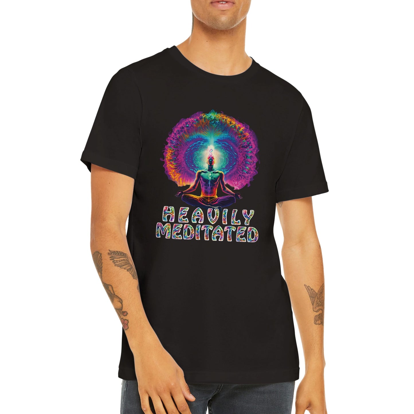 HEAVILY MEDITATED - Premium Unisex Crewneck T-shirt