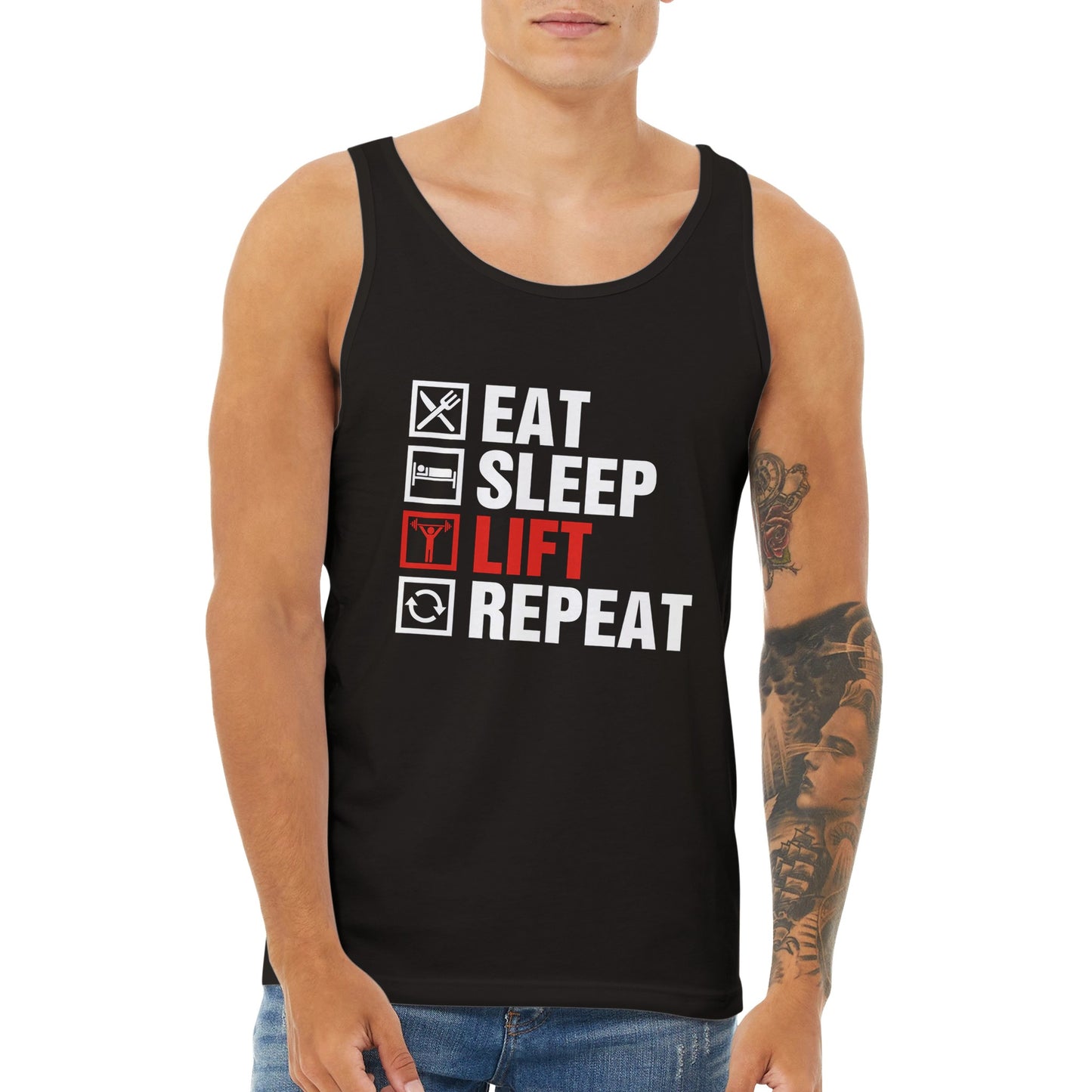 EAT SLEEP LIFT REPEAT - TANK TOP